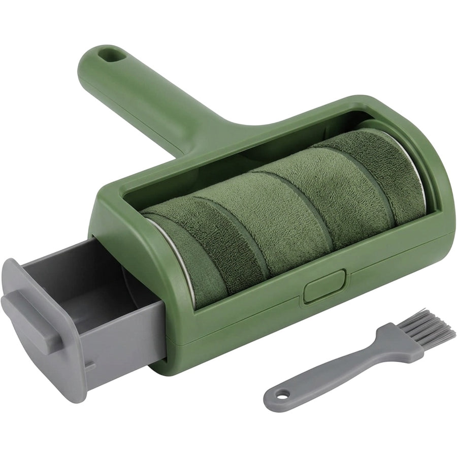Luupo Reusable Spiral Microfiber Lint Roller with Cassette Moss