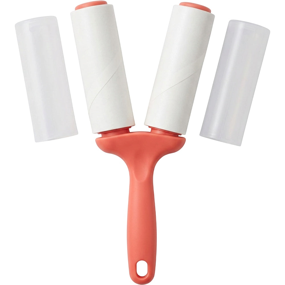 Luupo Twin-Head Adhesive Seam Lint Roller 50 Sheets Coral - Product view