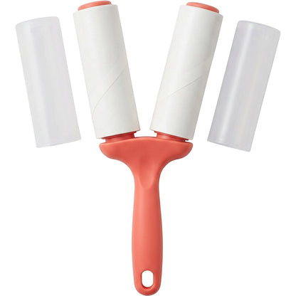 Luupo Twin-Head Adhesive Seam Lint Roller 50 Sheets Coral - Product view