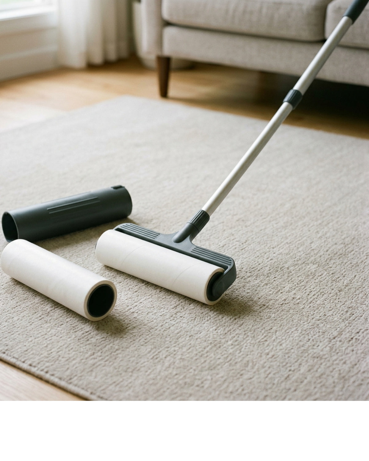Luupo Extra-Wide Floor Adhesive Lint Roller 28 cm Graphite - Lifestyle view